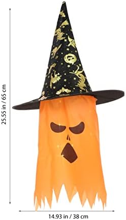 SOLustre 4pcs Halloween pendurado iluminado chapéu de bruxa de halloween decorações de halloween luzes de festas para