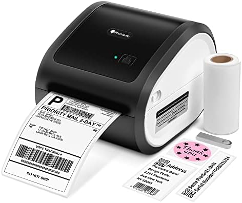 Phomemo Rótulo Impressora de rótulo de remessa térmica Printer, impressora de etiqueta D520 4x6 para pacotes de remessa, código