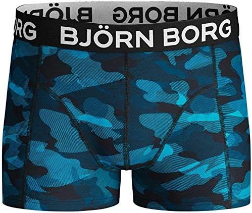 Bjorn Borg 2-Pack Camo e Solid Boys Boxer Trunks, azul/preto