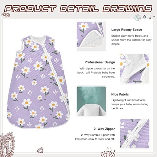 VVFelixl Sack Sack para bebês recém-nascidos, Little Flowers Baby vestível cobertor, saco de dormir de transição para bebês, traje