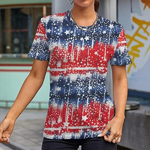MIASHUI Camisas de 100 poliéster mulheres femininas casuais America Flag PRIMA