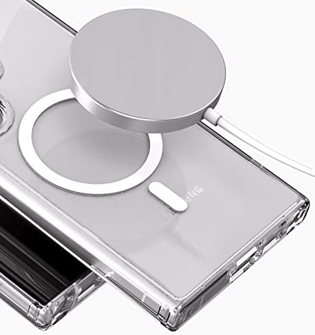 Case magnética encerrada com carregador sem fio - projetado para a caixa híbrida protetora do Samsung Galaxy S23, compatível com