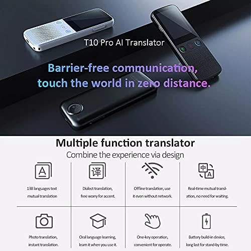 Dloett Smart Voice Translator 137 Multi idiomas em tempo real online Instant Off Line Translation Ai Learning Conversão T10 Pro