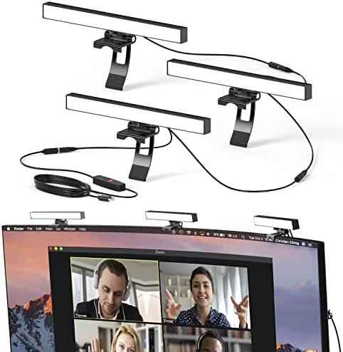 Iluminação da conferência de videoconferência humana - luz da webcam para streaming, monitor LED e luz de laptop para videoconferência,