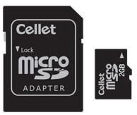 CELLET MICROSD 2GB Memory Card para BlackBerry 8310 Curve Phone com adaptador SD.