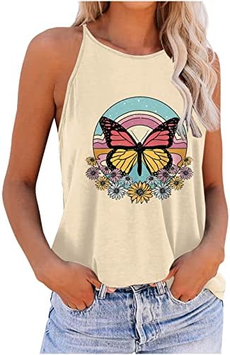 Adolescentes gradientes de borboleta tampas gráficas de barco de pescoço blusas camisas com pulseiras de espaguete com mangas