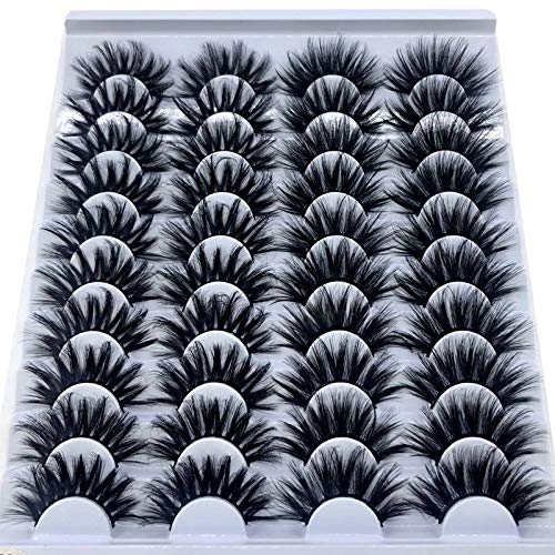 Hbzgtlad 20 pares 25 mm cílios de vison com os cílios a granel com caixa de visita natural de caixa personalizada com