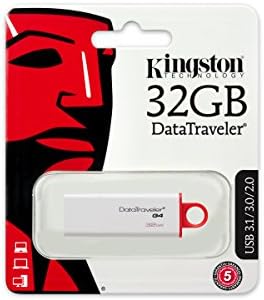 Kingston Digital 32GB Datatraveler Geração 4 USB 3.0 Flash Drive, 2 pacote
