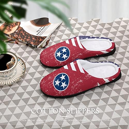 America Tennessee State Flag Women's Cotton House Slippers