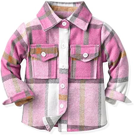 Criança menino menino outono de inverno flanela camisa jaqueta xadrez de algodão com manga comprida no outono jaqueta de outono 0-6 anos