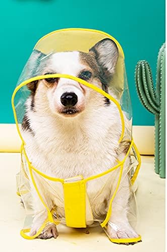 Chezabbey Dog Capinho de chuva Transparente Capuz de chuva Pet Rain Impermepertable Doggie Poncho Rain Use roupas