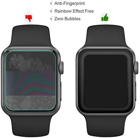 ANBOBO 2 PACK Apple Watch Series SE 6 5 4 Protetor de tela 44mm, protetor de tela de vidro temperado de 44 mm, cobertura total 3D