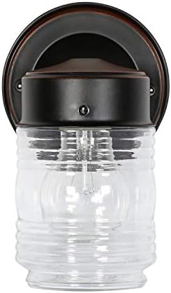 Casa de design 587311 Jelly jar clássico 1 luz de 2 light 2-pacote Interior/externa luz com vidro com nervuras com nervuras