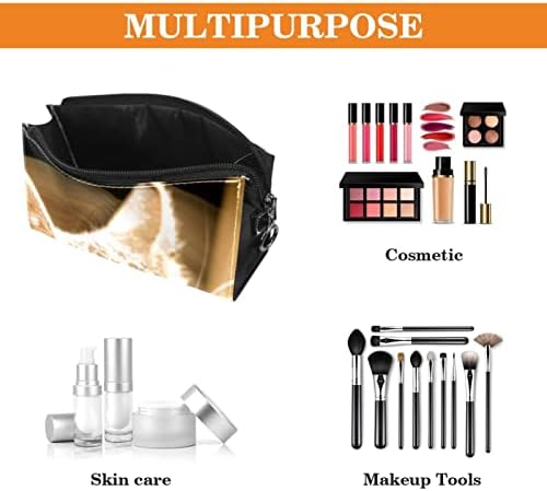 Bolsa de maquiagem de viagem sacos de maquiagem de bolsas de higieness à prova d'água para mulheres e meninas, animal