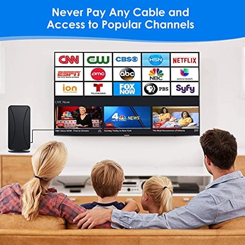Melhor antena de TV amplificada para TV inteligente-Antena de TV digital DVB-T2 em interior suporta TVs Smart TVs 4K 1080p e todas