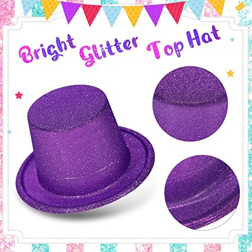 12 Pacote de glitter brilhante Mini Capt de Festa Fun Hats para Adultos Chapéu de Chapéu de Plástico Variação para Homens Mulheres