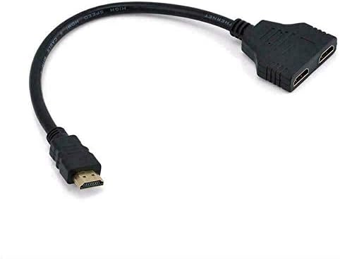 Porta HDMI Macho para Feminino 1 Entrada 2 Saída Splitter Cable Adapter Converter 1080p