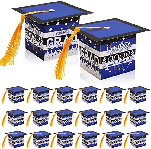 Rancovy 60 peças Cap de graduação Candy Box 2023 Partido de graduação Favoriza caixas de doces de formatura com celebração