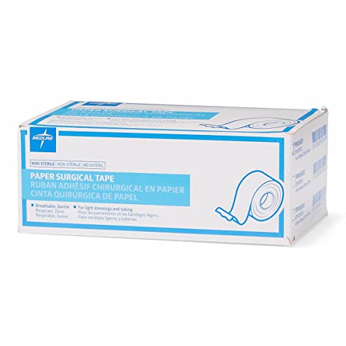 Medline Essentials Paper Medical Fita, 1 polegada x 10 jardas por rolo, caixa de 12