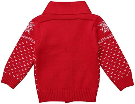 Freebily Criandler meninas meninos de meninos abote o suéter tops de natal Cardigans Cardigans de inverno Casaco de inverno