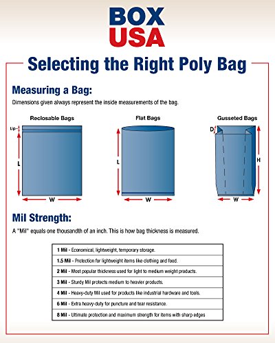 Caixa EUA BPBAS8444 Anti-estático de 6 Mil Poly Bags, 12 x 15, rosa