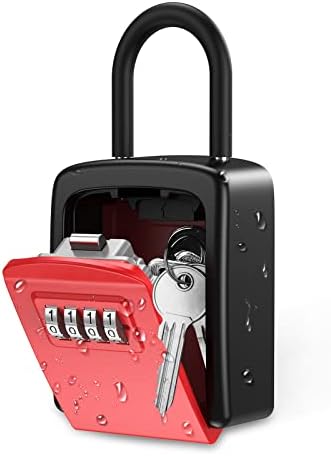 Caixa de bloqueio de chave da ORIA, caixa de bloqueio de armazenamento de chave de 4 dígitos, caixa de chave segura com manilha removível,