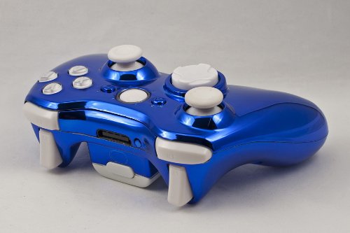 Blue Chrome/White Xbox 360 Modded Controller Call of Duty Ghosts, Cod Black Ops 2, MW2, MW3, Mod Gamepad