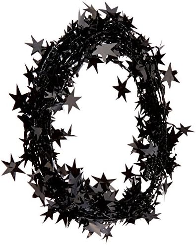 Garland de estrela da Festa Deco Foil, 25 ', preto