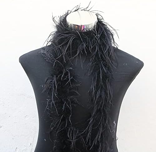 Pumcraft 10 metros/lote fofo de penas de avestruz preto para acessórios de decoração de férias de vestido Plume Diy Feathers para
