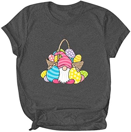 Camiseta engraçada do dia da Páscoa para mulheres ovos de gnome