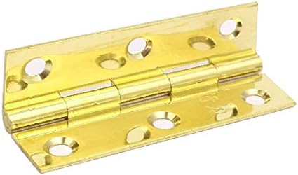 X-Dree Showcase armário dobrável Tubo de tubo de porta de porta dobrável dobra o tom de ouro 2pcs (Escaparate de vitrina, retángulo plegable, Puerta enma, bisagras um tope, tono dorado, 2 piezas