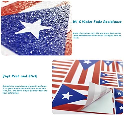 QQSD Porto Rico Sinalizador de bandeira porto -riquenho Decalque em vários tamanhos