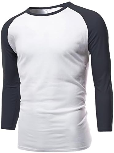 Youstar Men's Casual 3/4 Contraste Sleeve Raglan Round-Neck Baseball T-shirts