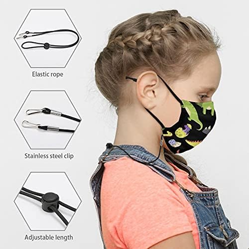 Ztpic Unissex Child Soft Stretch reutilizável 10pcs máscara de face para crianças máscara de face com cordão