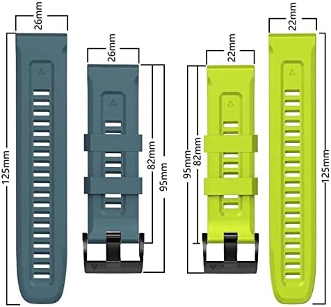 EEOOMOIK 26 mm Silicone Redunda rápida Strap Band para Garmin Fenix ​​7x 7 6 6x Pro 5x 5Plus 3HR SmartWatch EasyFit