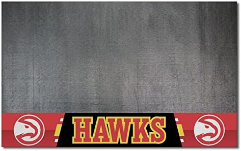 Fanmats 14195 Atlanta Hawks Vinyl Grill Mat - 26in. x 42in. - Tapete de proteção do pátio do convés | Petróleo, chama e resistente