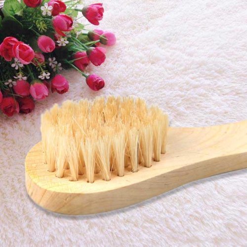 Hiibabynatural Wood and Bristle esfolia a pele da pele de beleza Brush de limpeza facial de limpeza e escova limpa - 2 escovas