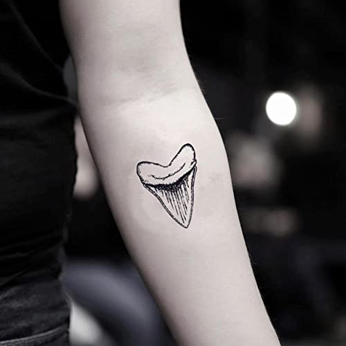 Adesivo de tatuagem temporária de dente de tubarão - ohmytat