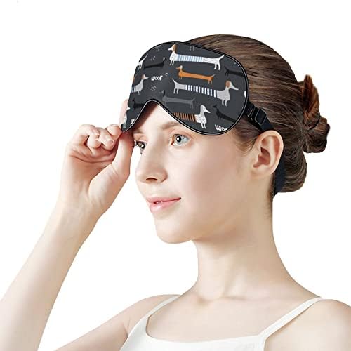 Dachshunds coloridos máscara de olho macio máscara de sono eficaz conforto conforto com cinta elástica ajustável