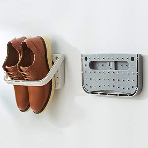 Rack de sapatos doiTool, 4pcs dobráveis ​​cabides pendurados cabides de prateleira simples pegajosos Sapateiros de parede