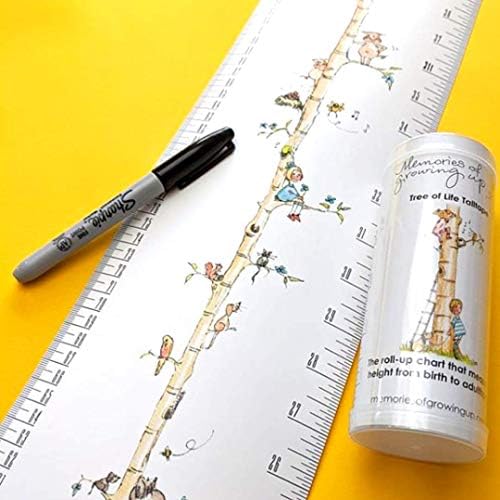 Talltape - Gráfico de altura portátil de rolagem mais 1 caneta marcadora de Sharpie para medir o crescimento das crianças