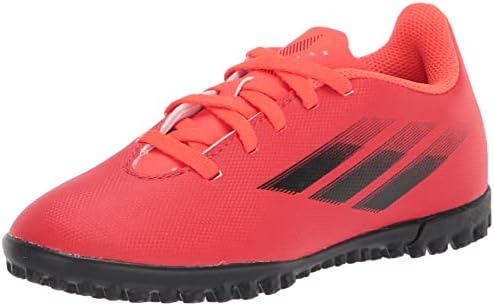 Adidas x Speedflow.4 Sênis de futebol de grama, vermelho/preto/solar vermelho, 1,5 USENISEX Little Kid