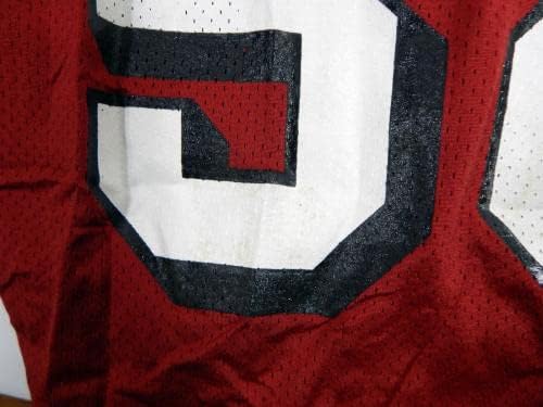 2002 San Francisco 49ers Frank Strong 58 Game usado Jersey Red Practice XL 50 - Jerseys de jogo NFL não assinado usada