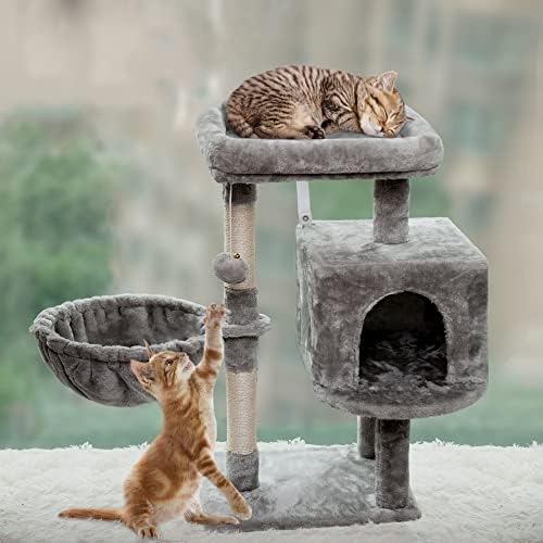 Syandlvy pequena árvore de gatos para gatos internos, Torre de gatos de atividade, condomínio com postagem de arranha