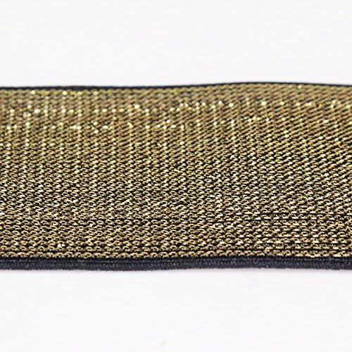 5Yard 39mm Gold Black Elastic Stretch Ribbon Ribbon Band Bra Srap Lingerie Lace Trim T2387