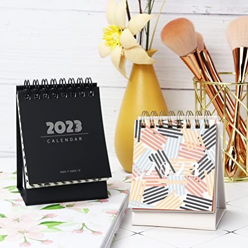Alipis Standing Desk Calendário Mini Desk Calendar 2022-2023, Calendário de papel de mesa portátil Calendário de bolso