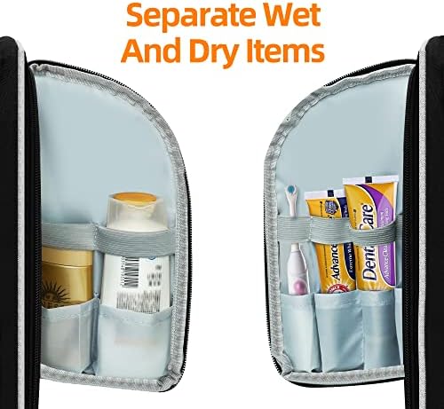 Bolsa de higiene pessoal engraçada para homens e mulheres, bolsa de viagem no banheiro com gancho suspenso, bolsa de barbear resistente