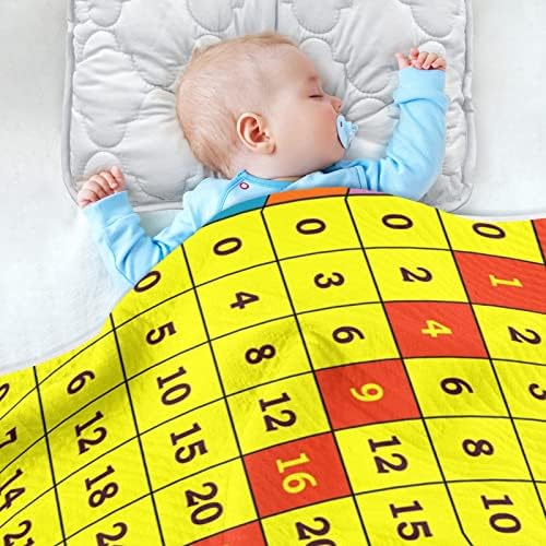 Tabela de multiplicação Unissex Fluffy Baby Blain para cobertor de criança de berço para creche com material espesso e suave