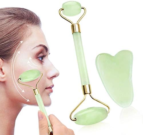 Roller de jade antienvelhecimento e ferramenta de massagem de raspagem de gua sha