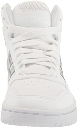 Adidas Hoops 3.0 Sapato de basquete intermediário, branco/branco/branco, 12 EUA unissex garotinha